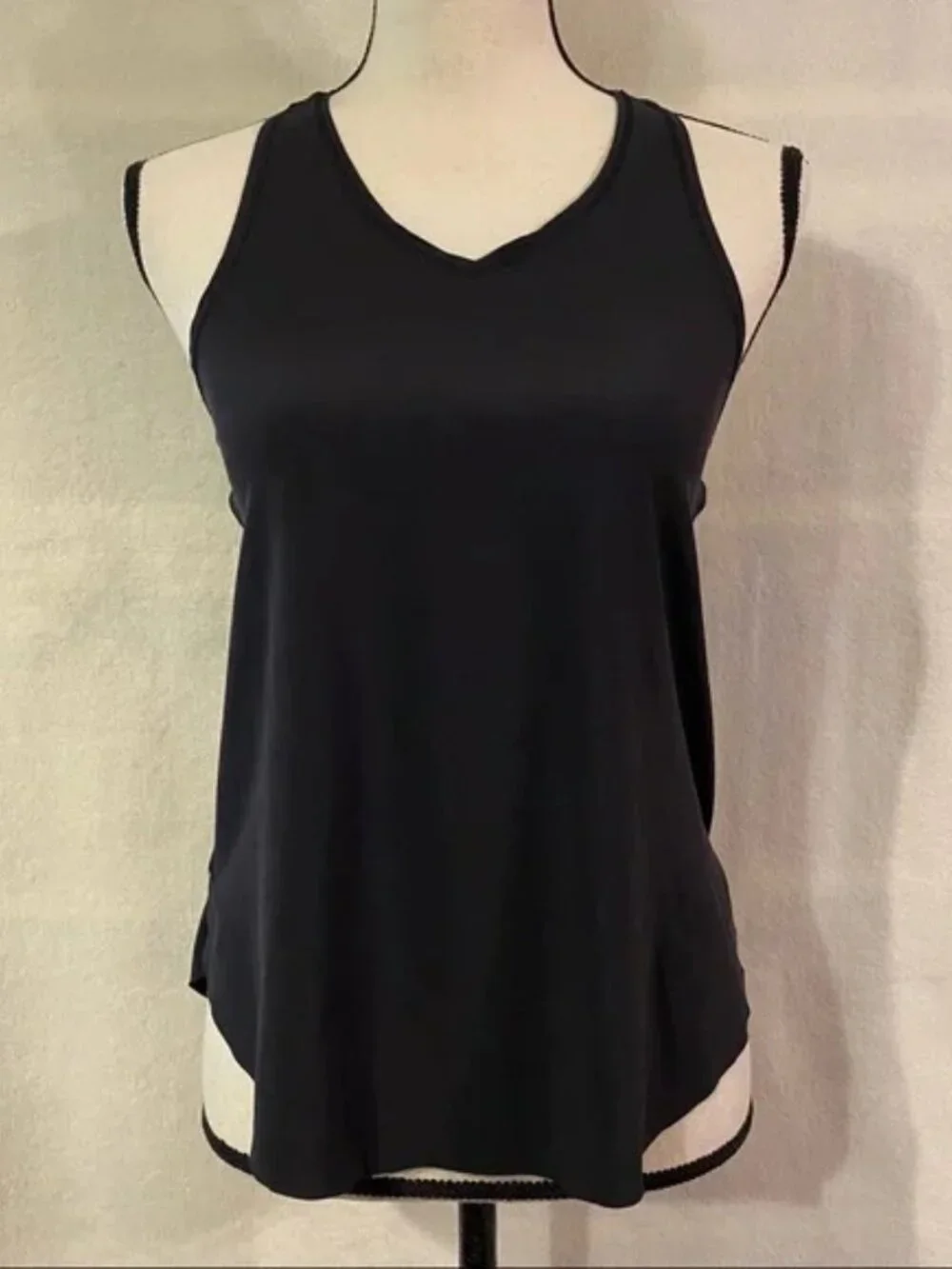 Ivivva black racerback v-neck laser cut Set Motion tank top